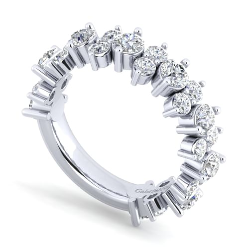 Wide 14K White Gold Diamond Anniversary Band