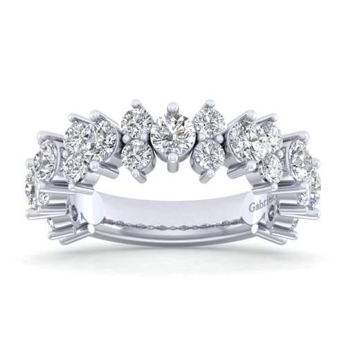 Wide 14K White Gold Diamond Anniversary Band
