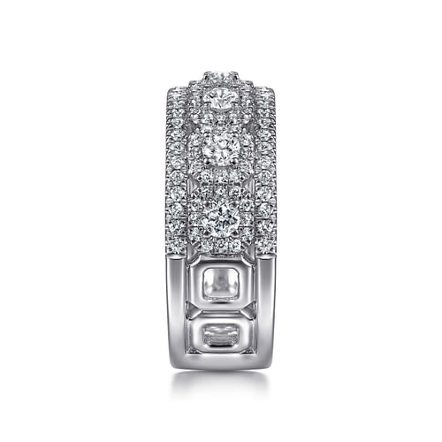 Wide 14K White Gold Diamond Anniversary Band