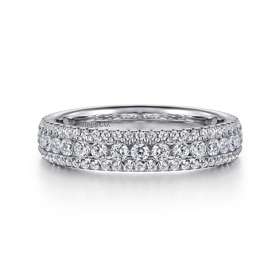 Gabriel - Wide 14K White Gold Diamond Anniversary Band