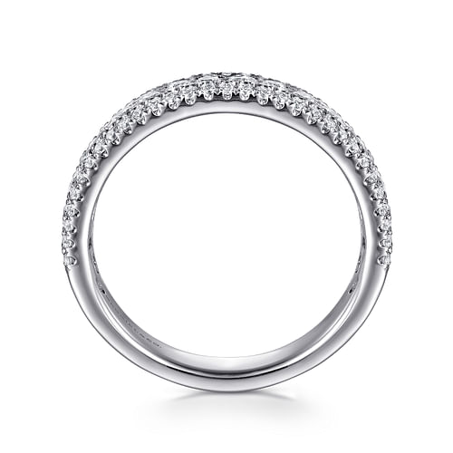 Wide 14K White Gold Diamond Anniversary Band