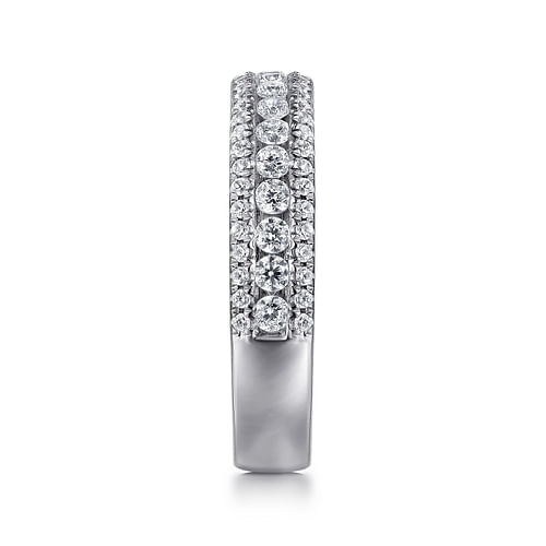 Wide 14K White Gold Diamond Anniversary Band