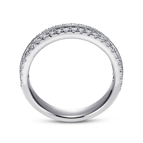 Wide 14K White Gold Diamond Anniversary Band