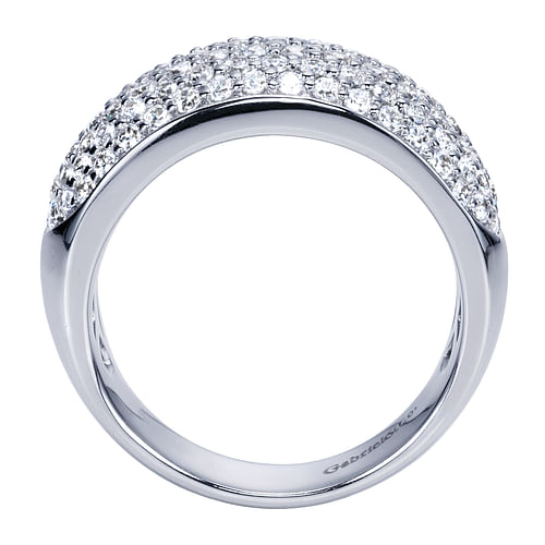 Wide 14K White Gold Diamond Pavé Anniversary Band