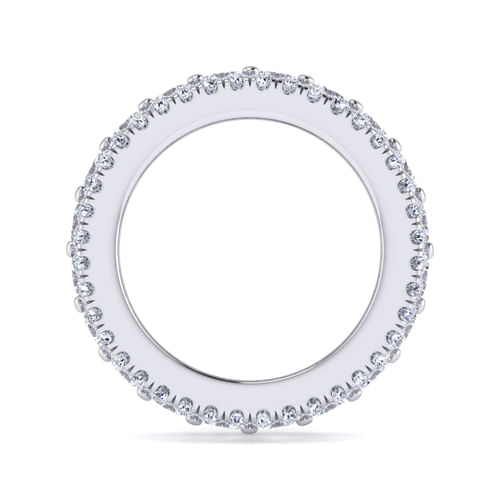 Wide 14K White Gold Emerald Cut Fancy Diamond Anniversary Band