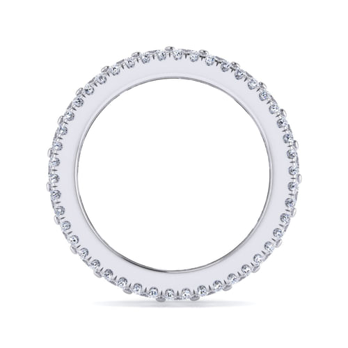 Wide 14K White Gold Emerald Cut Fancy Diamond Anniversary Band