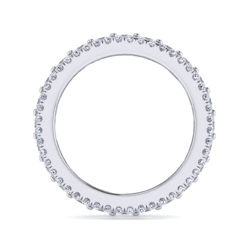 Wide 14K White Gold Emerald Cut Fancy Diamond Anniversary Band