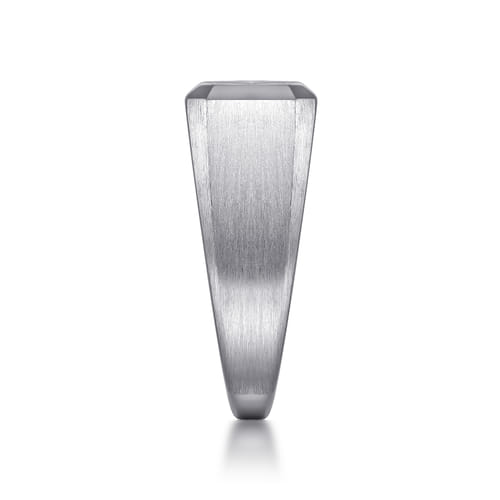Wide 14K White Gold North Star Ring in Satin Finish