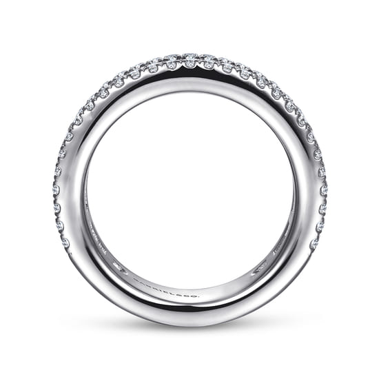 Wide 14K White Gold Round and Princess Cut Diamond Anniversary Band angle 2 Wide 14K White Gold Round and Princess Cut Diamond Anniversary Band angle 2