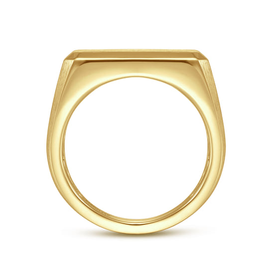 Wide 14K Yellow Gold North Star Ring in Satin Finish angle 2