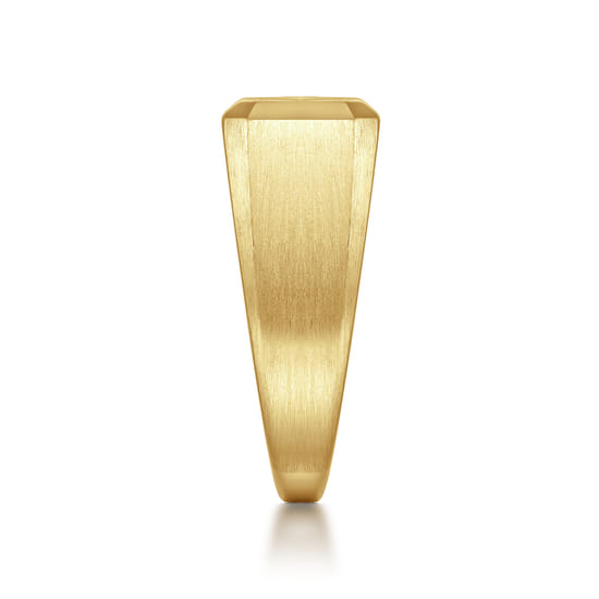 Wide 14K Yellow Gold North Star Ring in Satin Finish angle 4