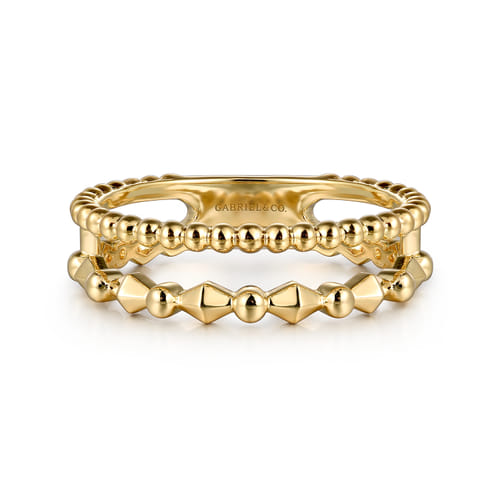 Wide Band Easy-Stack Ring 14K Yellow Gold Bujukan
