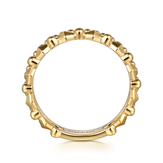 Wide Band Easy-Stack Ring 14K Yellow Gold Bujukan angle 2 Wide Band Easy-Stack Ring 14K Yellow Gold Bujukan angle 2