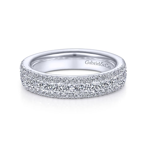 Wide Platinum Diamond Anniversary Band