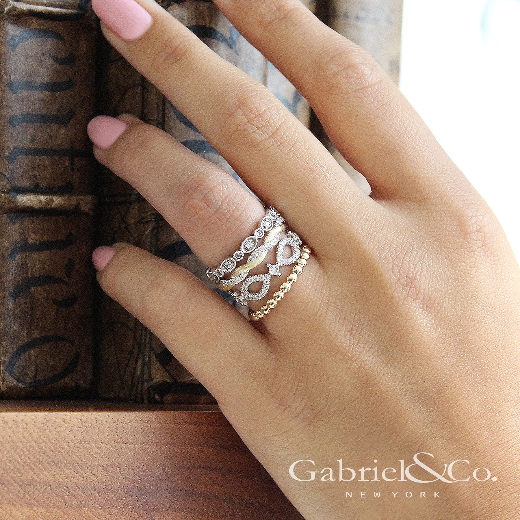 Gold diamond stackable rings on sale