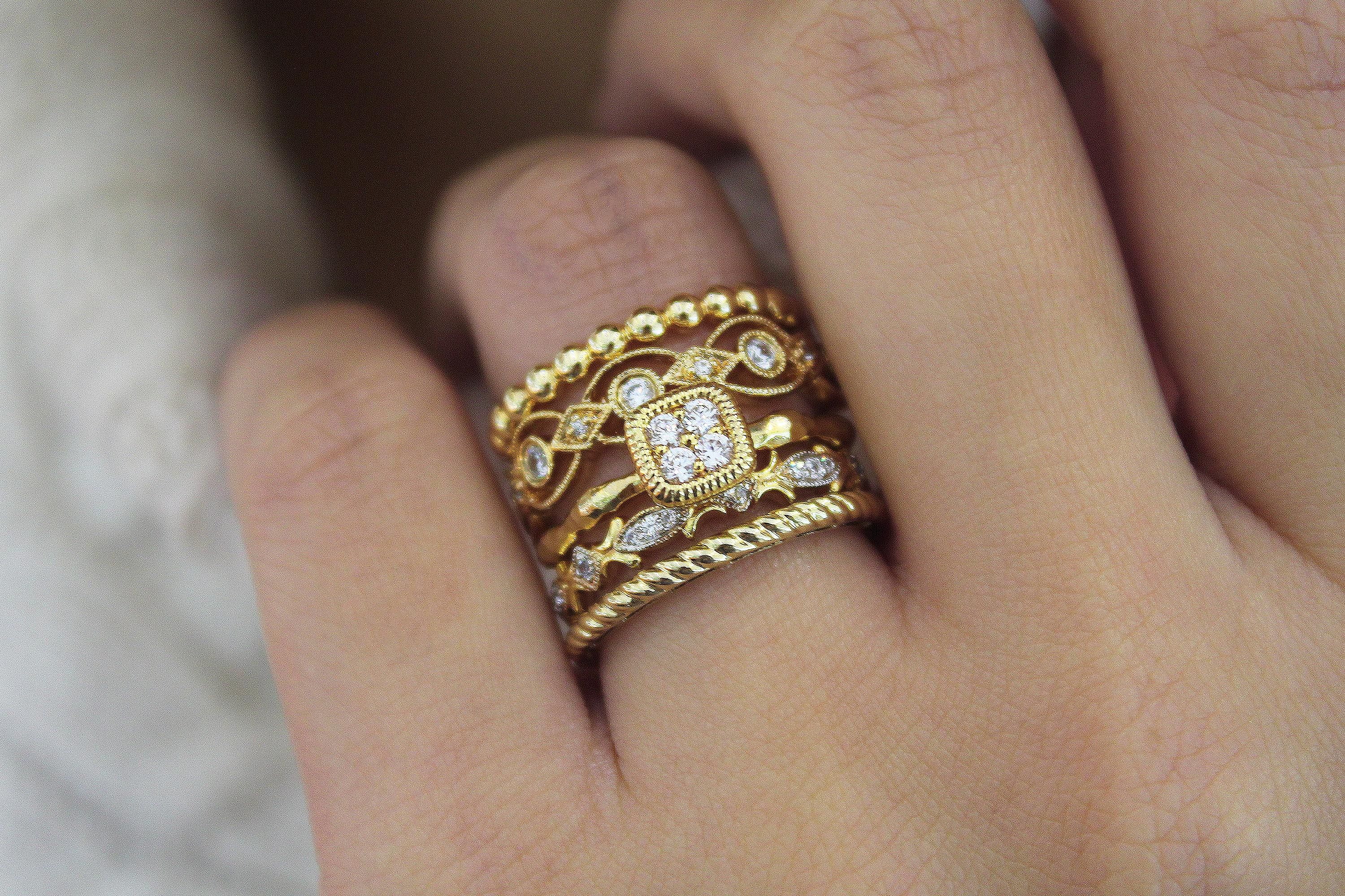 14K Yellow Gold Twisted Rope Stackable Ring LR4582Y4JJJ Gabriel Co