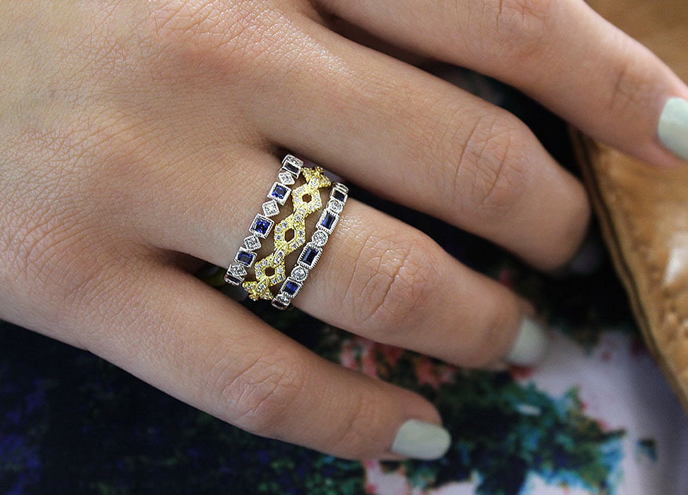 White gold sapphire stackable rings shop