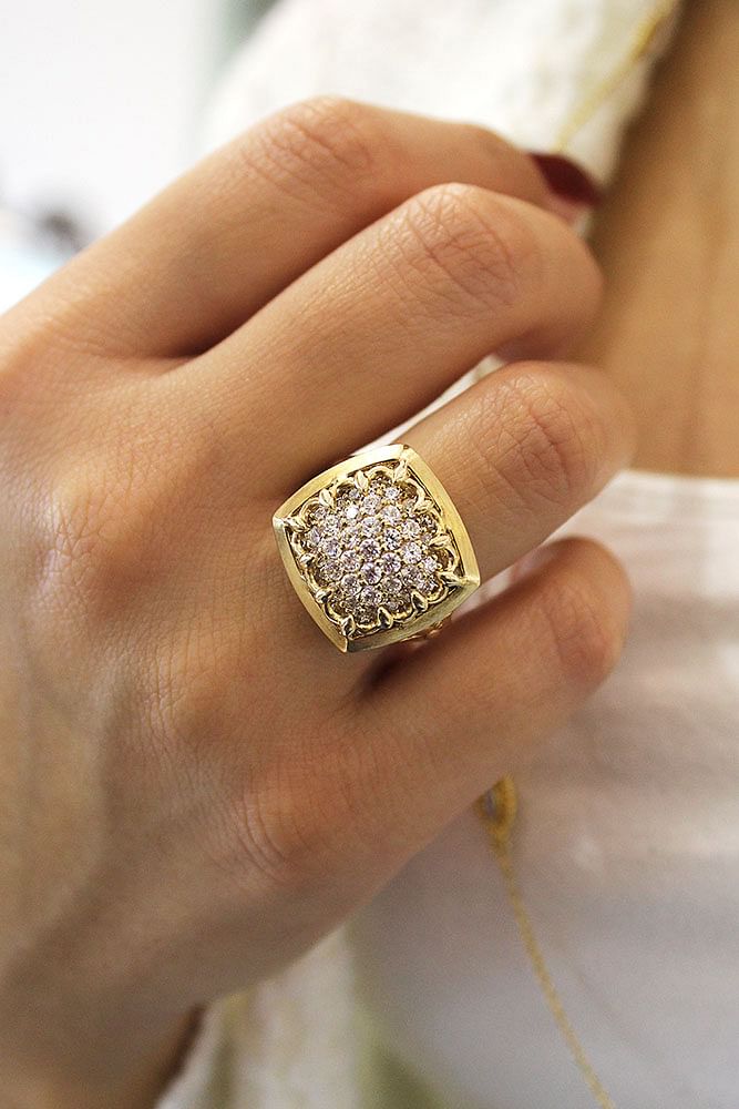 Gold statement ring cheap