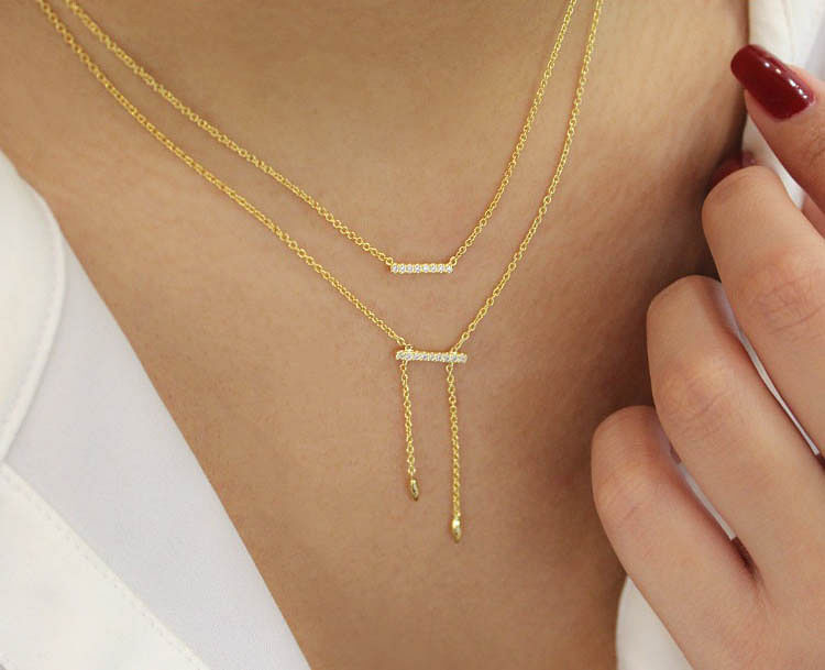 Double bar necklace outlet