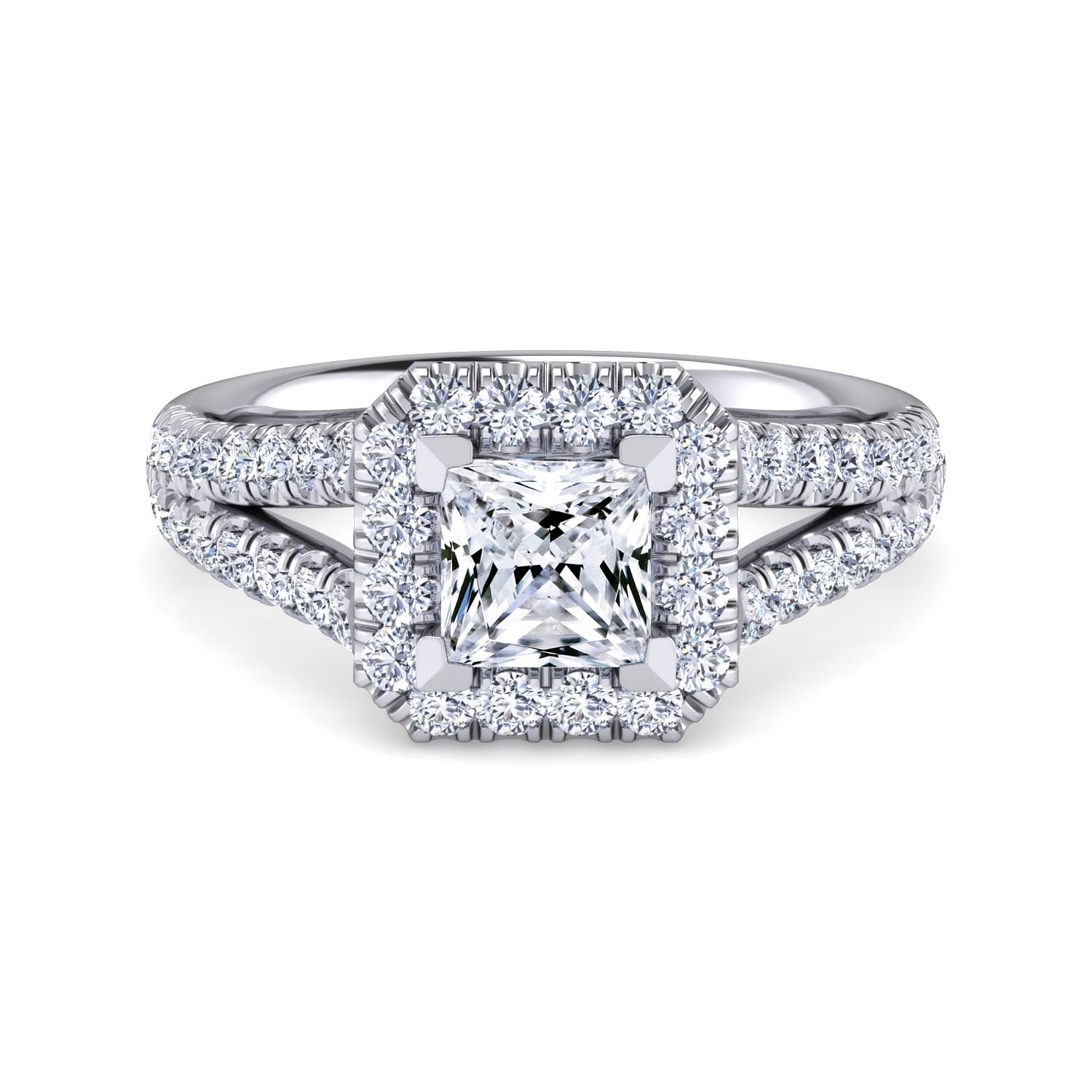 Princess Cut Halo Engagement Rings | Gabriel & Co