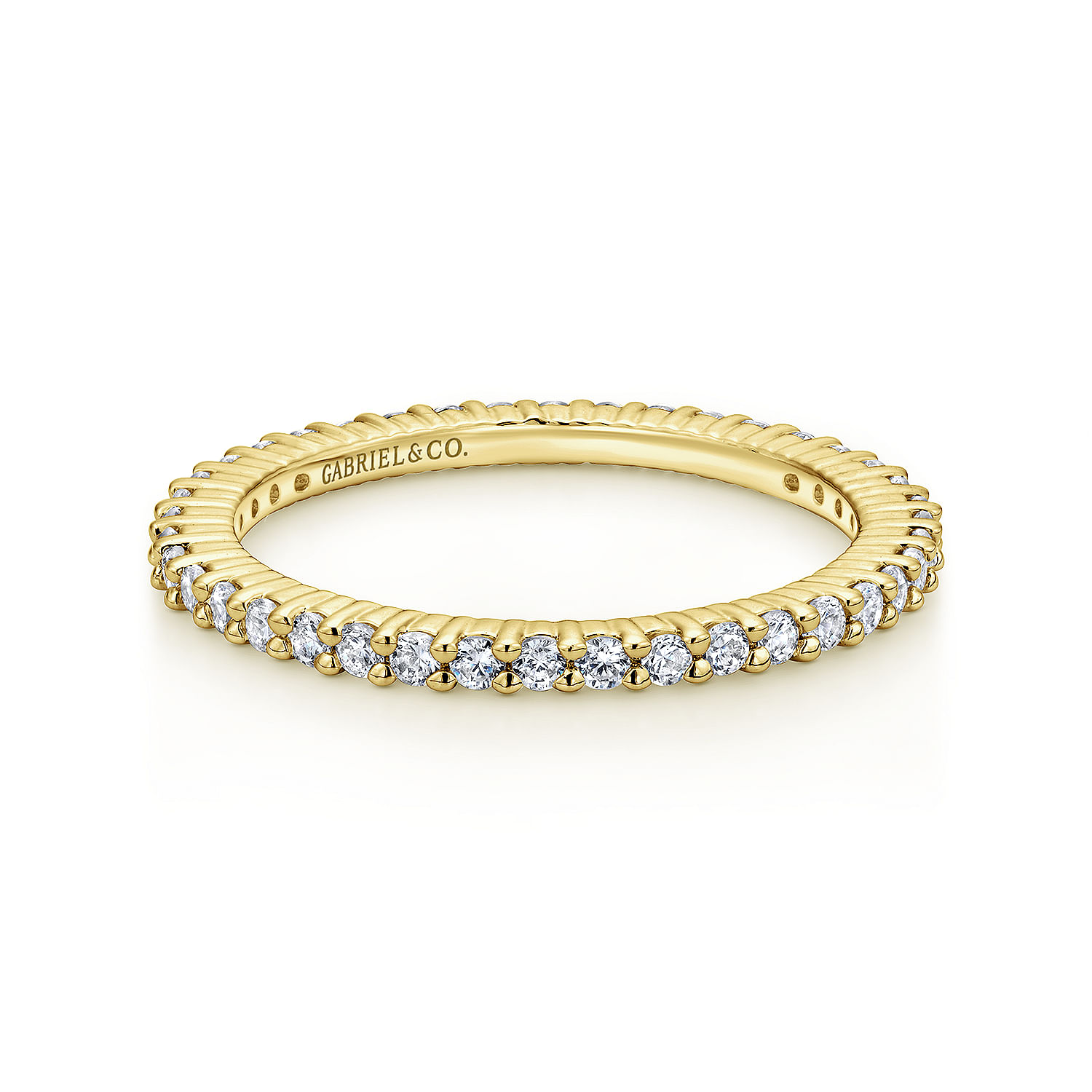 14K Yellow Gold Shared Prong Diamond Eternity Band | AN11247-6Y44JJ