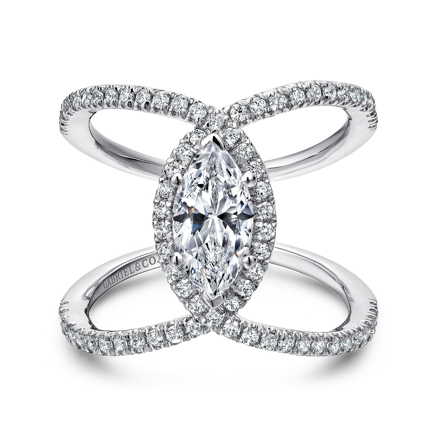 double band marquise ring