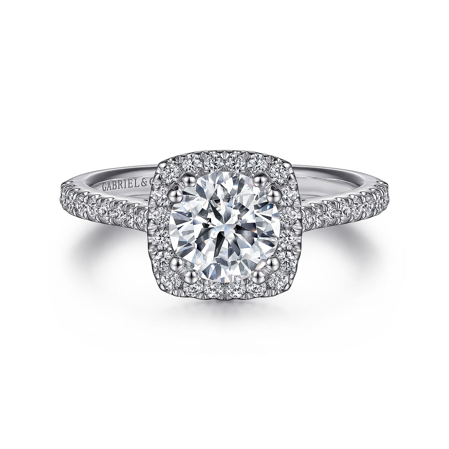 14K White Gold Halo Ring Setting #JS999W14