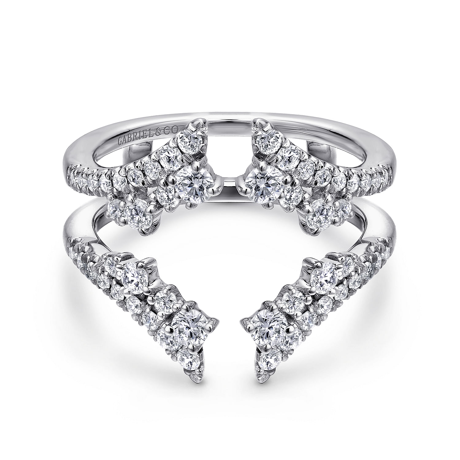 14K White Gold French Pavé Set Diamond Ring Enhancer | AN12740L