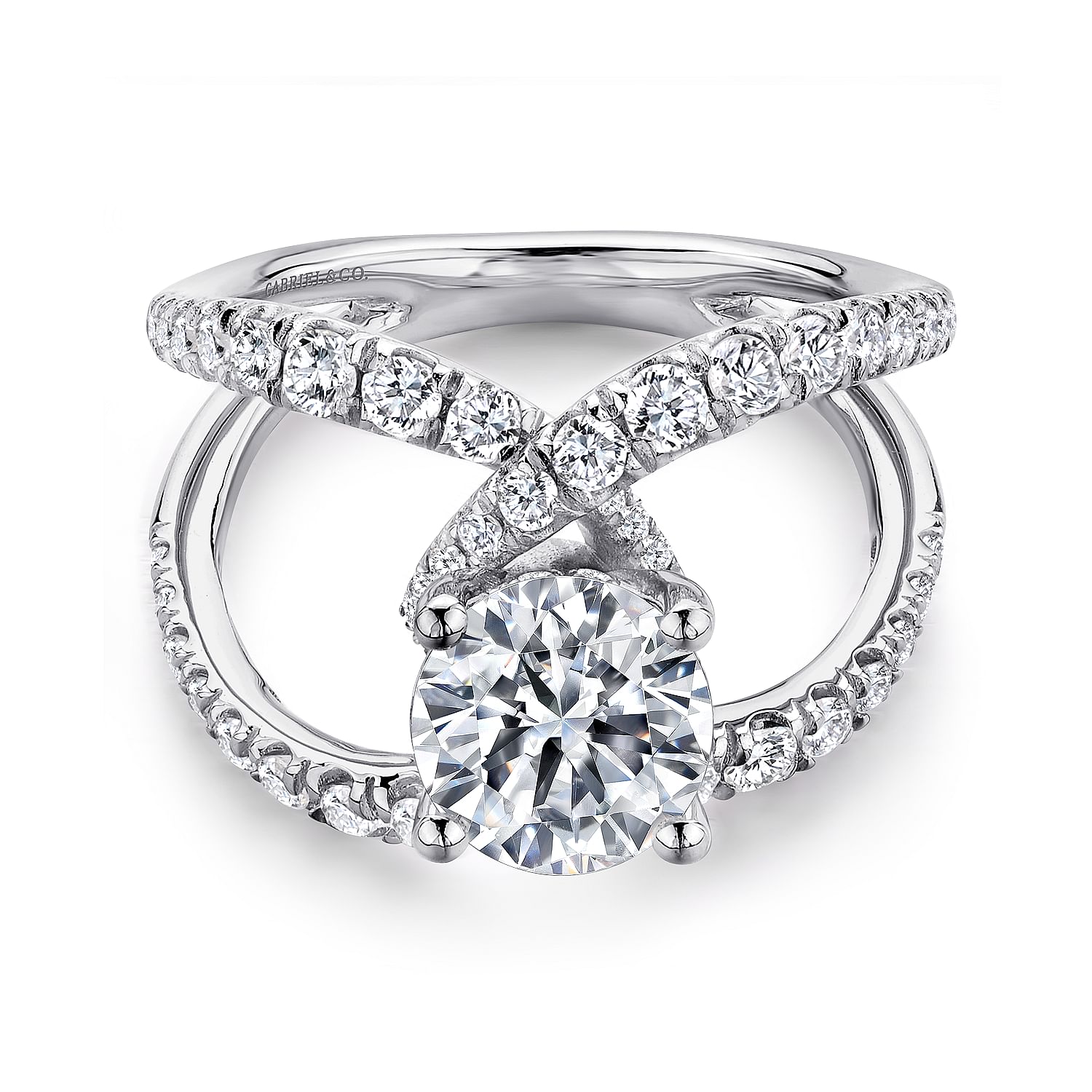 Gabriel - 14K White Gold Round Diamond Engagement Ring