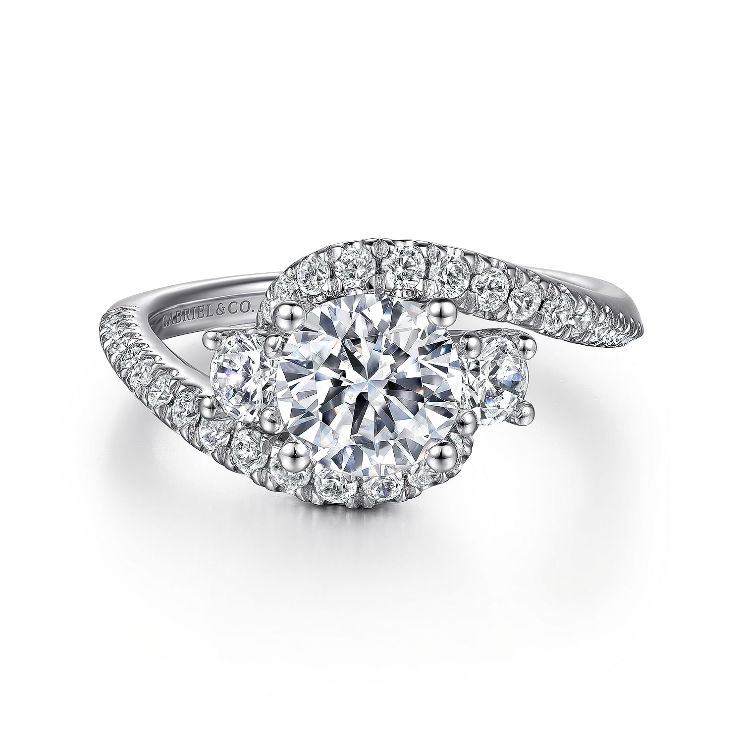 Gabriel - 14K White Gold Round Diamond Engagement Ring
