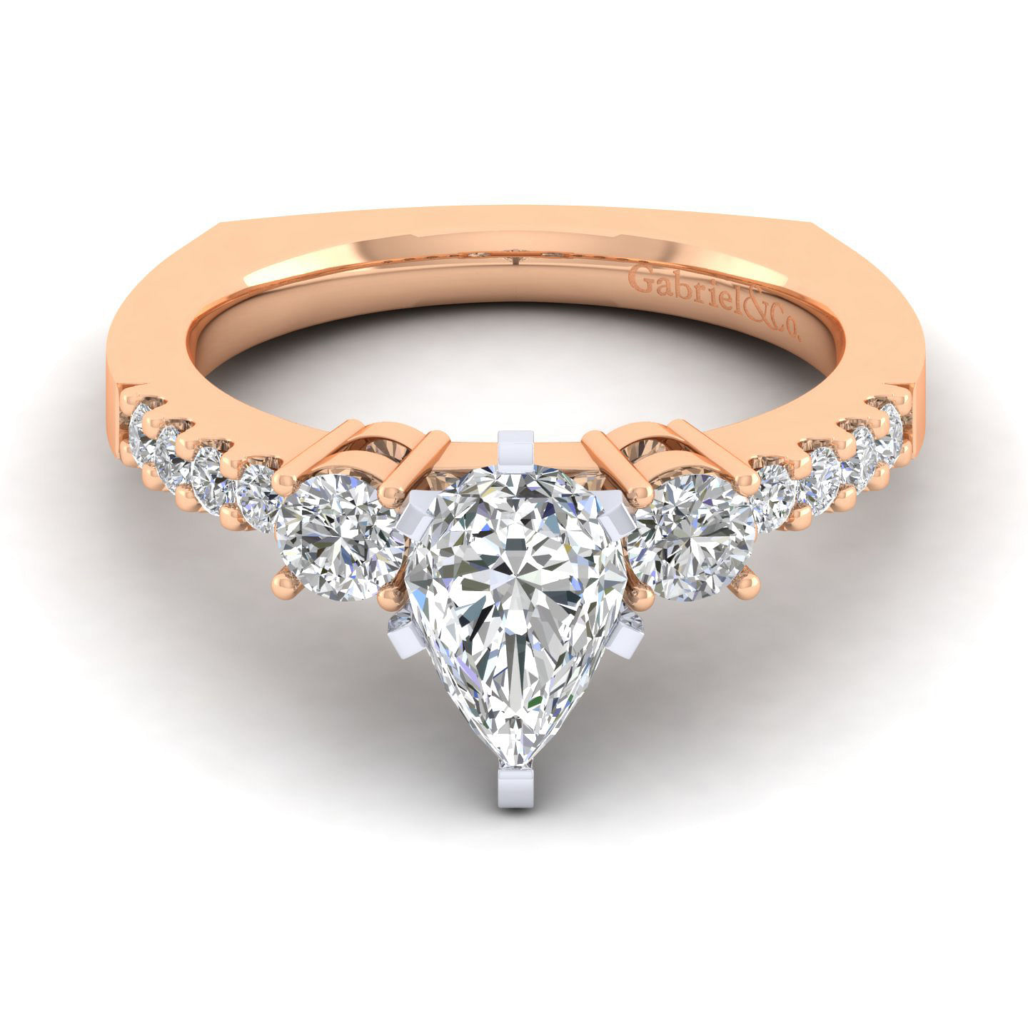 Pear diamond ring rose on sale gold