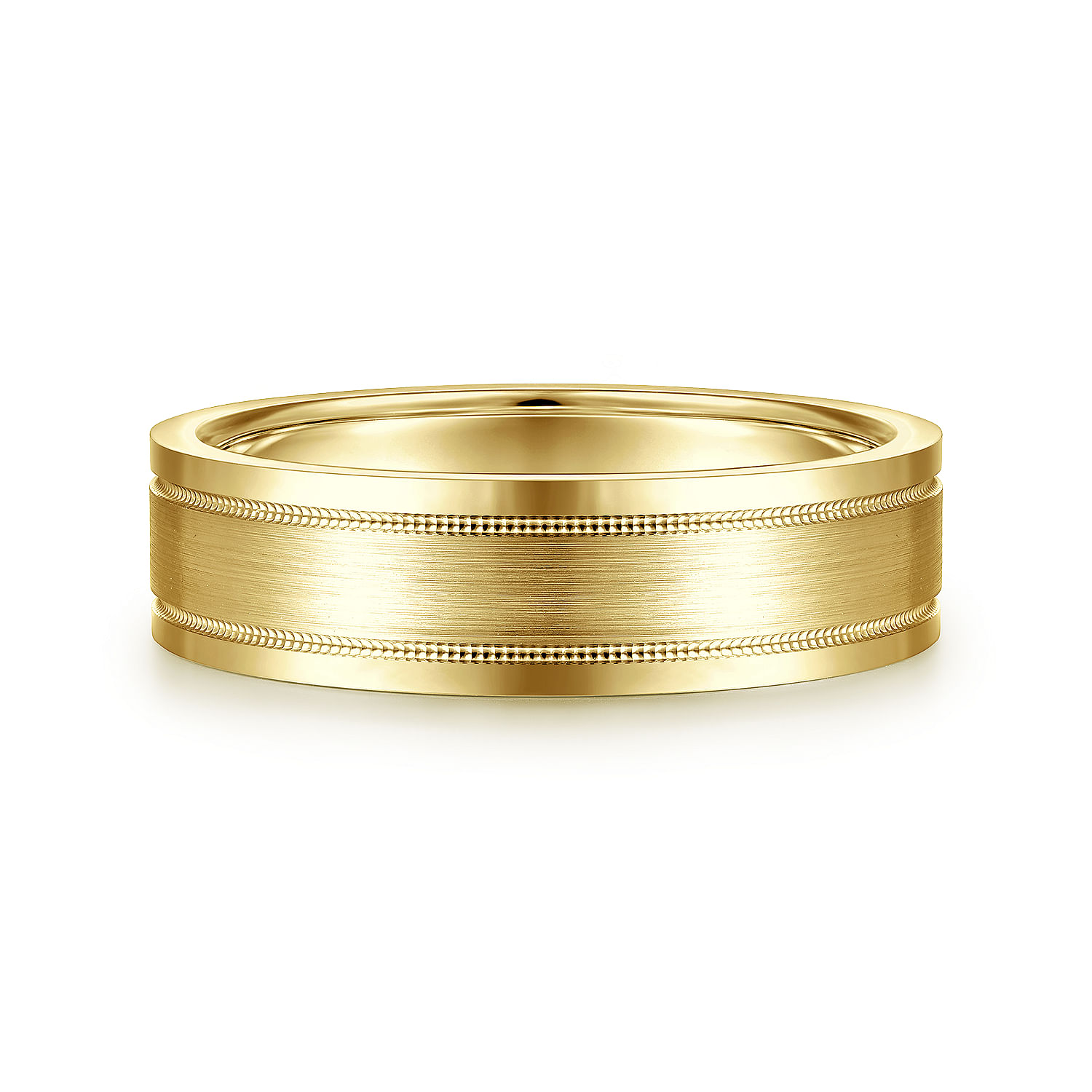 14K Yellow Gold 6mm - Men's Wedding Band in Satin Finish - MBH0139-60Y4JJJ