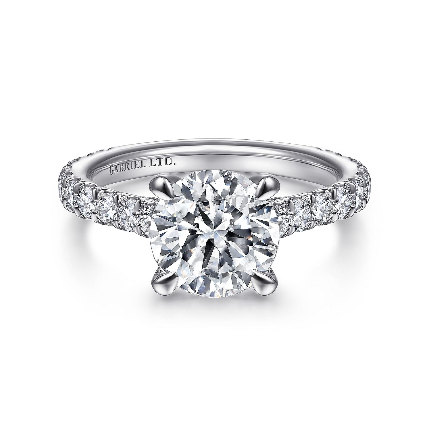 Gabriel - 18K White Gold Round Diamond Engagement Ring