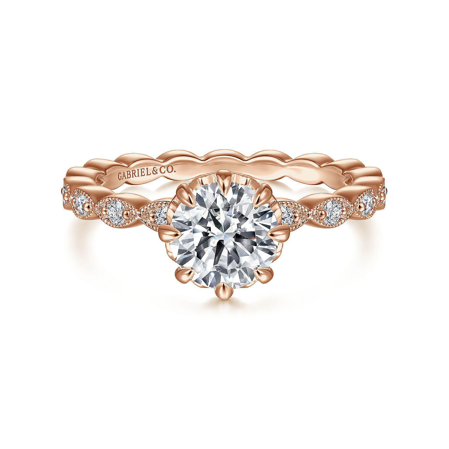 Rose gold clearance cadenza halo ring