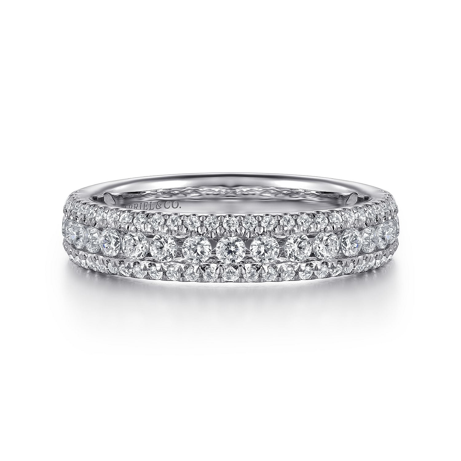 Gabriel - Wide 14K White Gold Diamond Anniversary Band