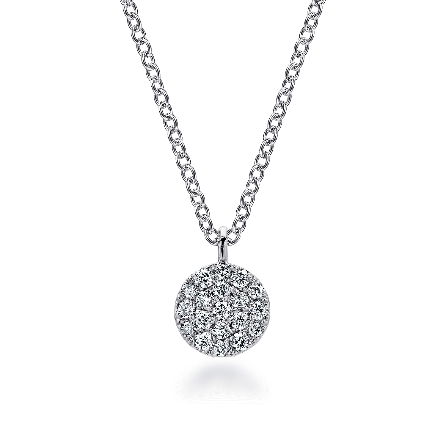 round pave diamond pendant