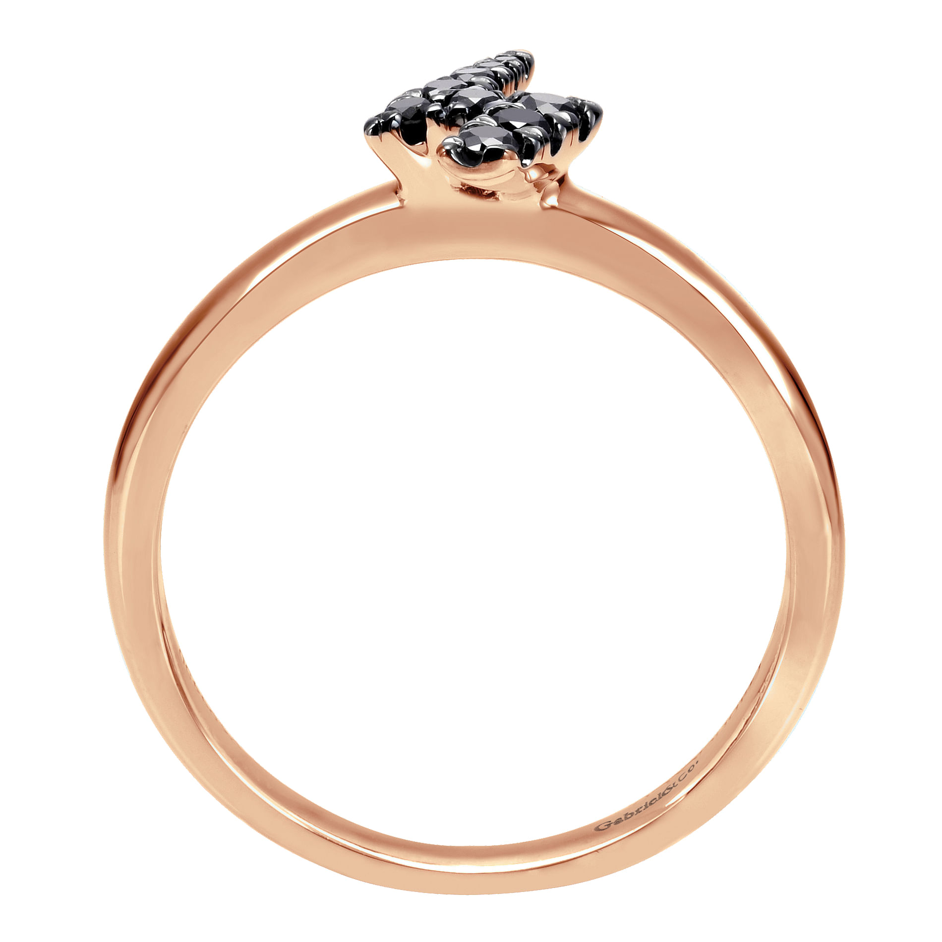 14k Pink Gold Black Diamond Stackable Ladies 14k Pink Gold Black Diamond Stackable Ladies