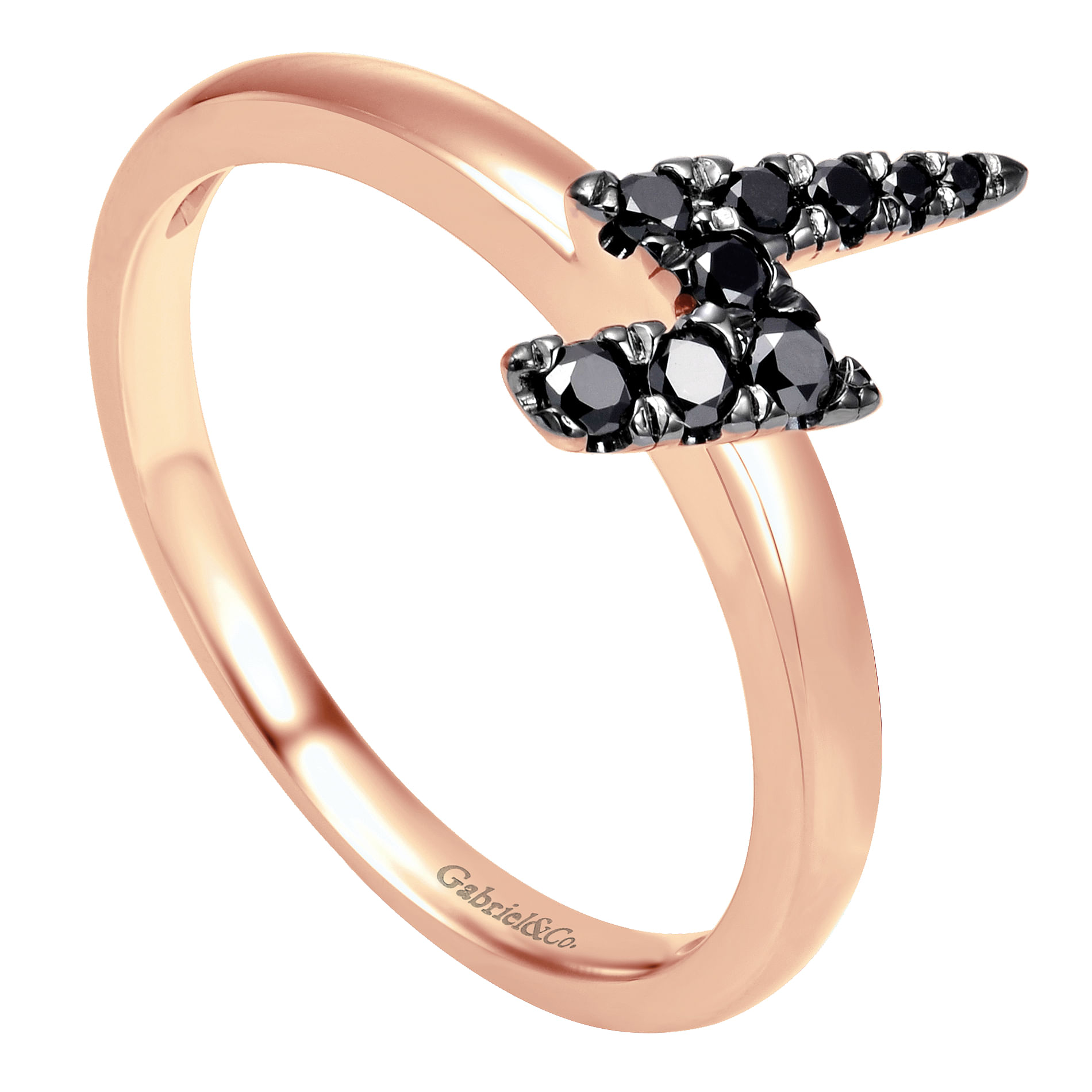 14k Pink Gold Black Diamond Stackable Ladies 14k Pink Gold Black Diamond Stackable Ladies