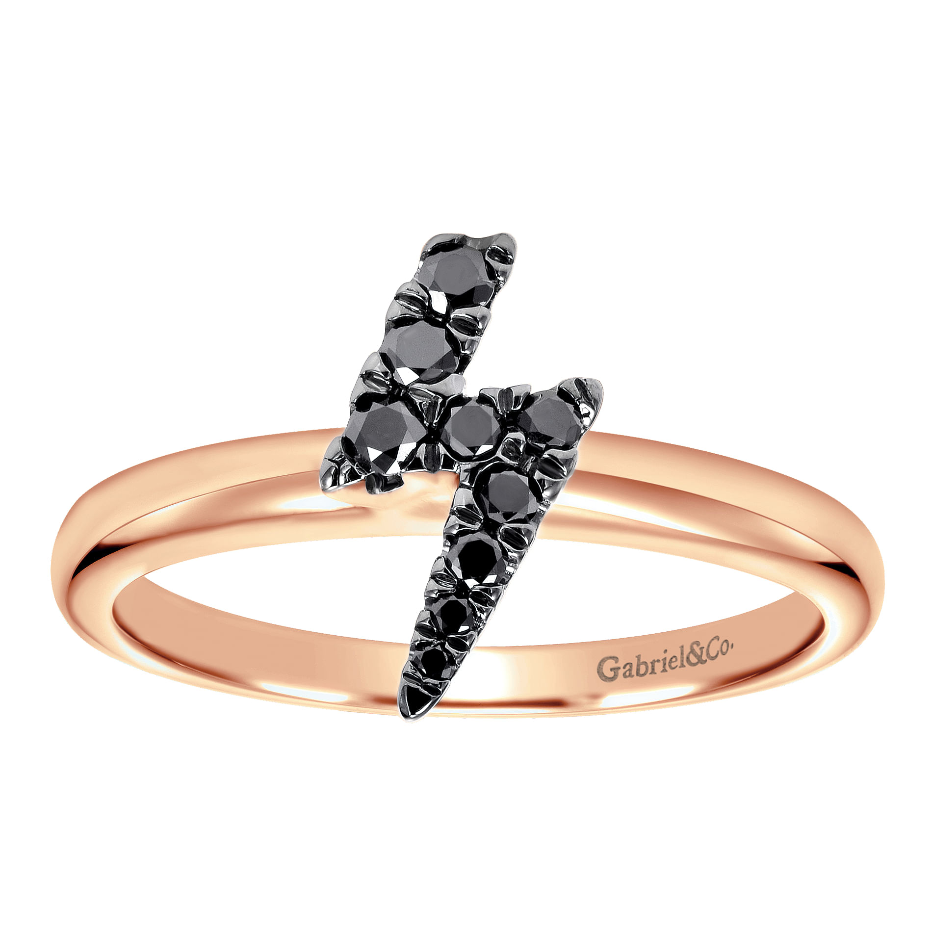 14k Pink Gold Black Diamond Stackable Ladies 14k Pink Gold Black Diamond Stackable Ladies