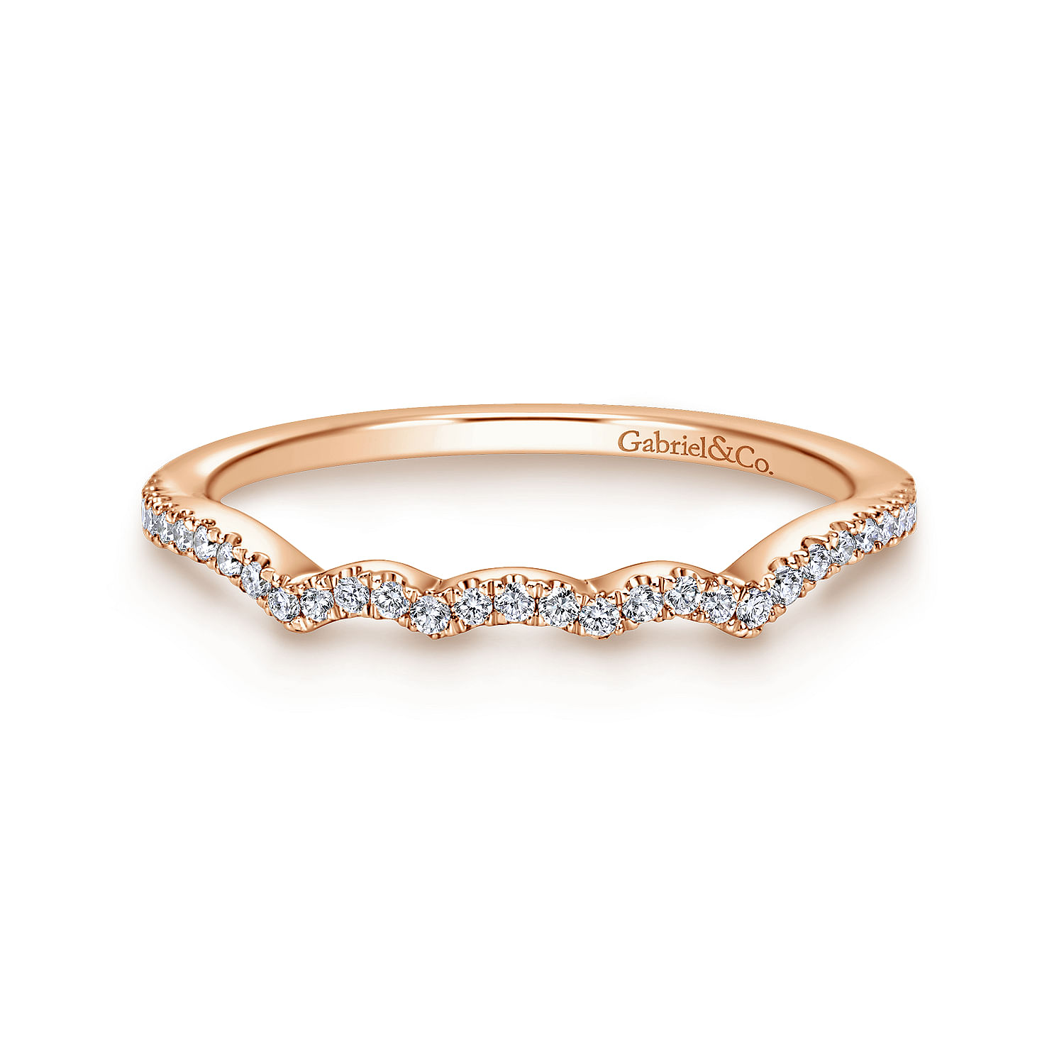 14k Pink Gold Diamond Curved 14k Pink Gold Diamond Curved