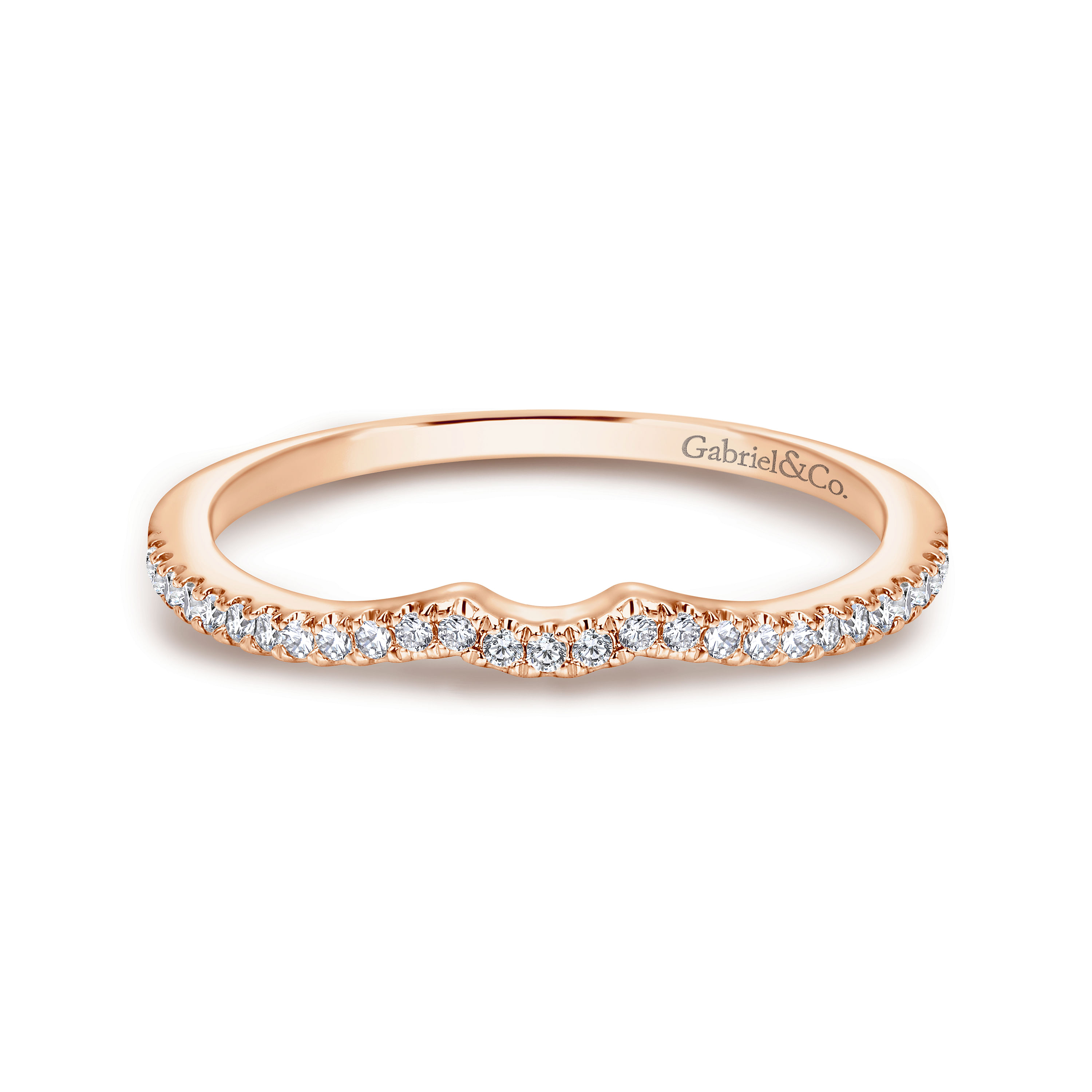 14k Pink Gold Diamond Curved 14k Pink Gold Diamond Curved