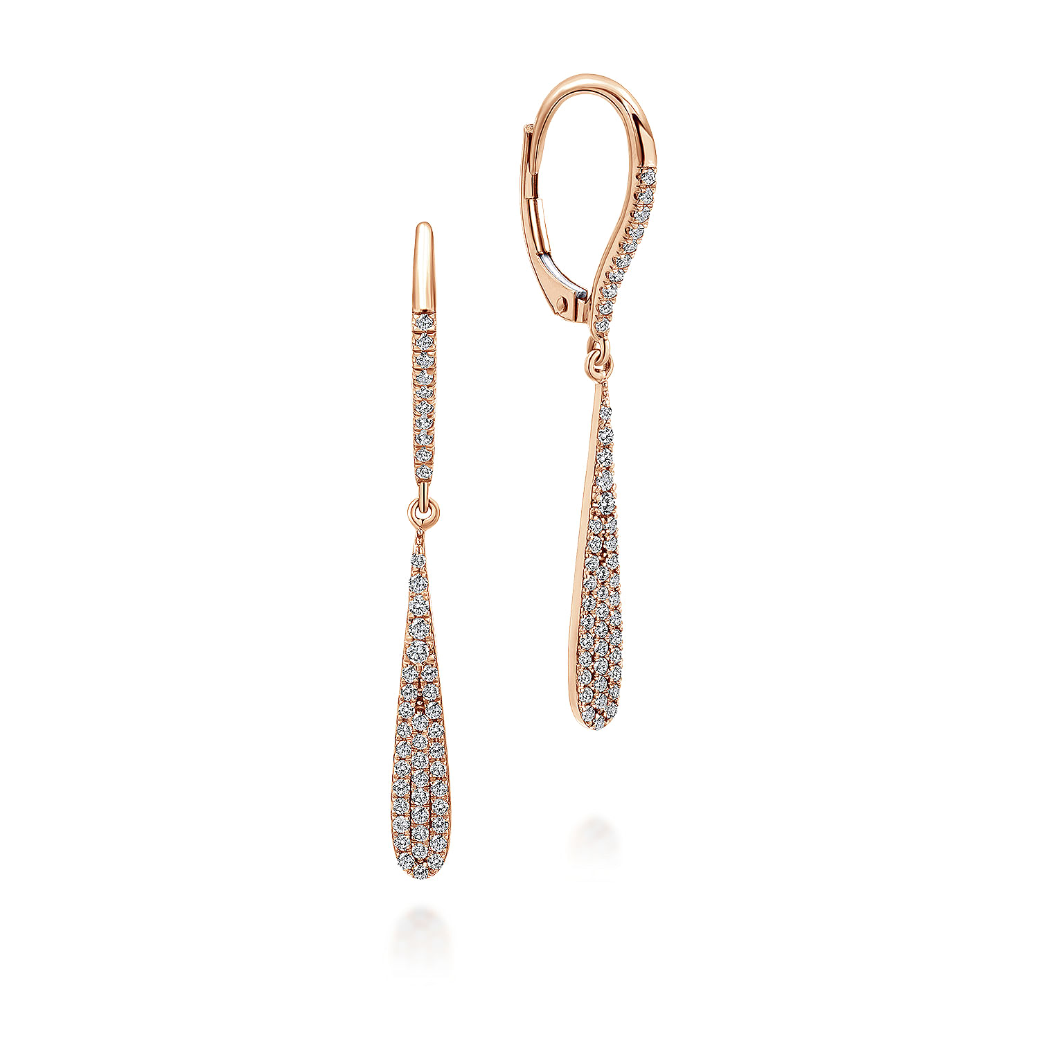 14k Pink Gold Diamond Drop 14k Pink Gold Diamond Drop