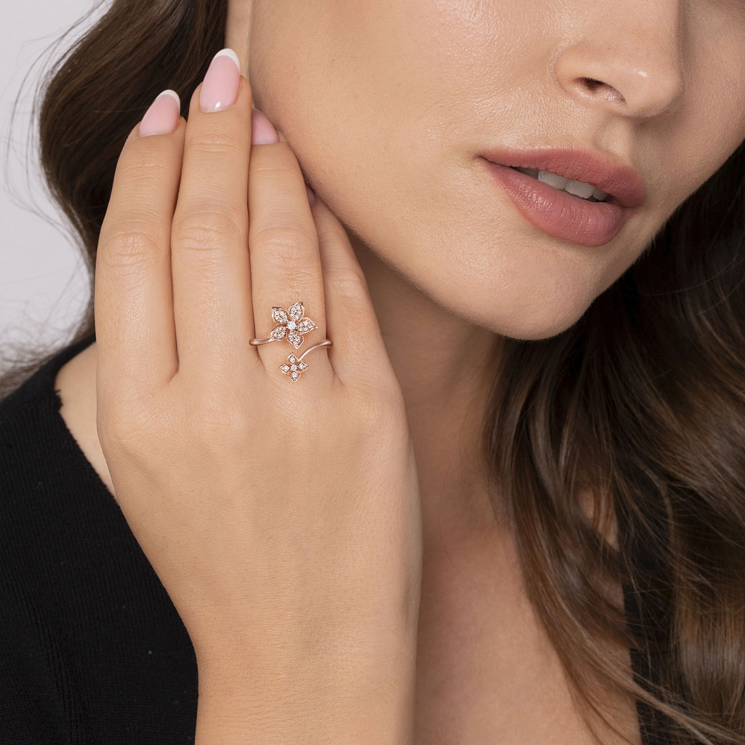 14k Pink Gold Diamond Fashion Ladies 14k Pink Gold Diamond Fashion Ladies