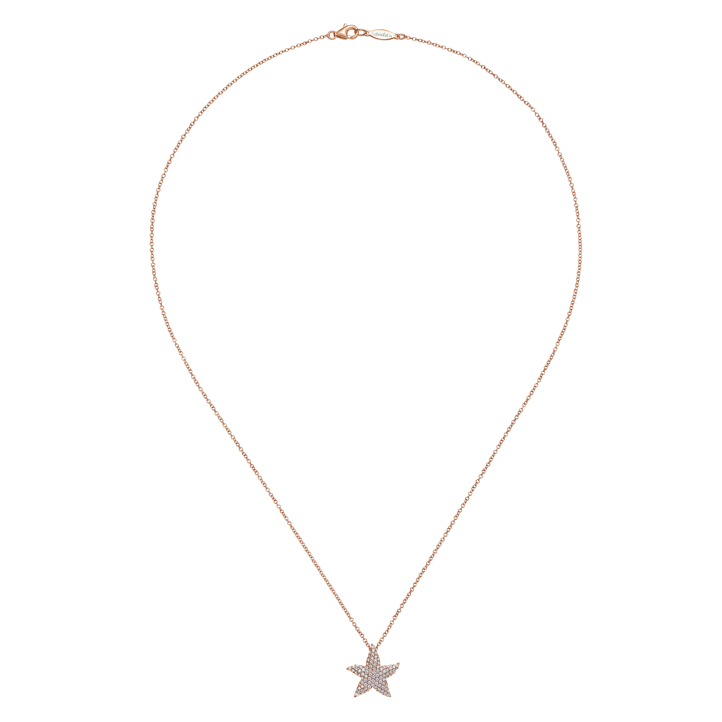 14k Pink Gold Diamond Fashion Necklace angle 2 14k Pink Gold Diamond Fashion Necklace angle 2