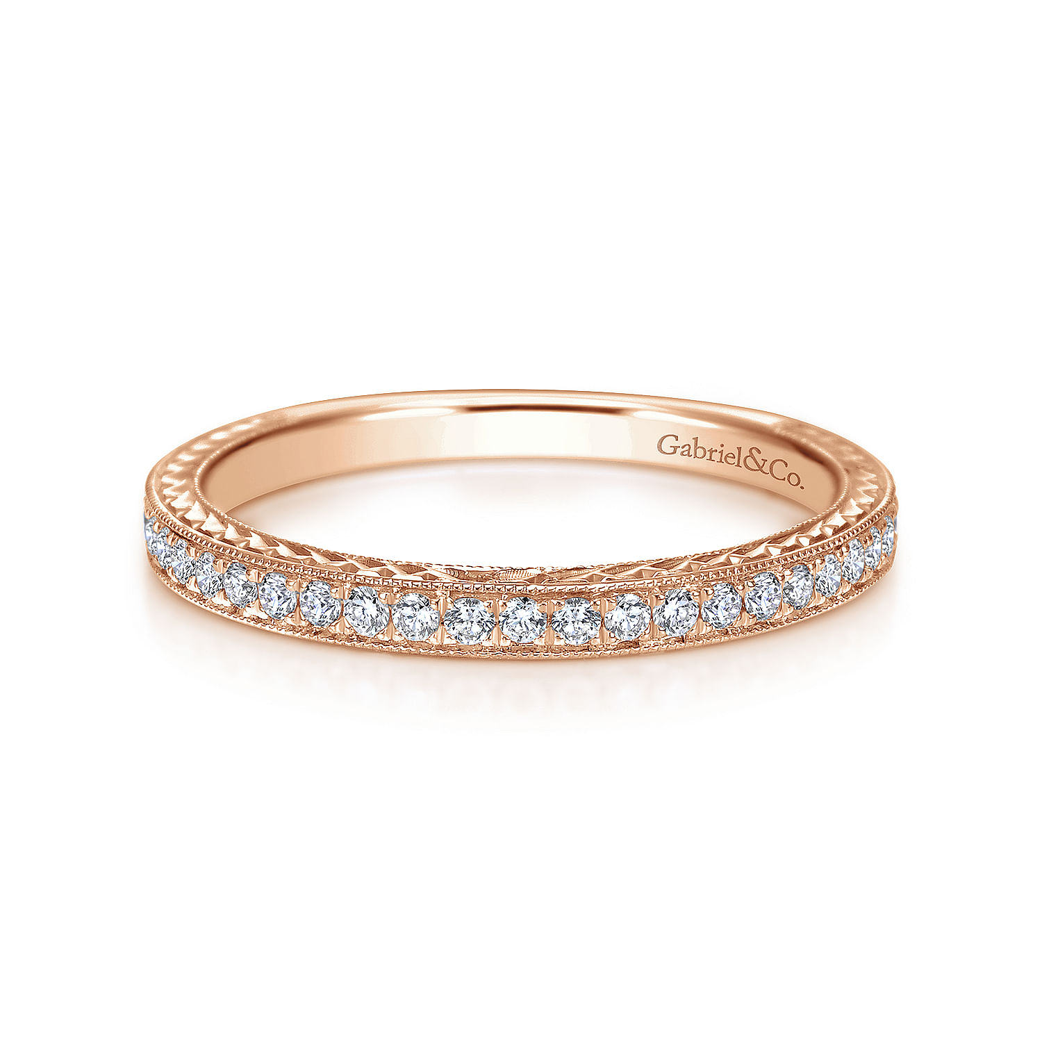 14k Pink Gold Diamond Straight 14k Pink Gold Diamond Straight