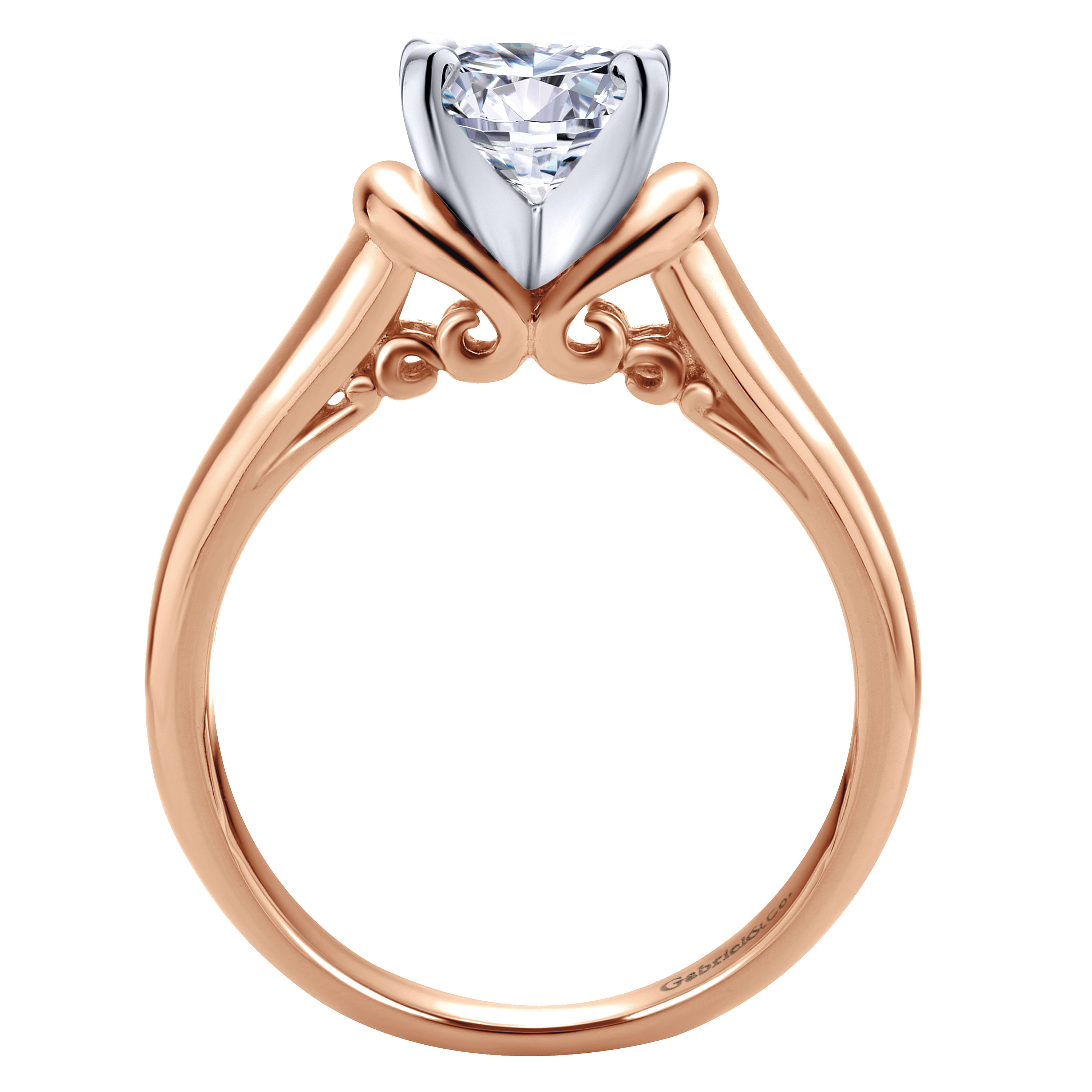 14k Pink Gold Solitaire Engagement Ring angle 2 14k Pink Gold Solitaire Engagement Ring angle 2