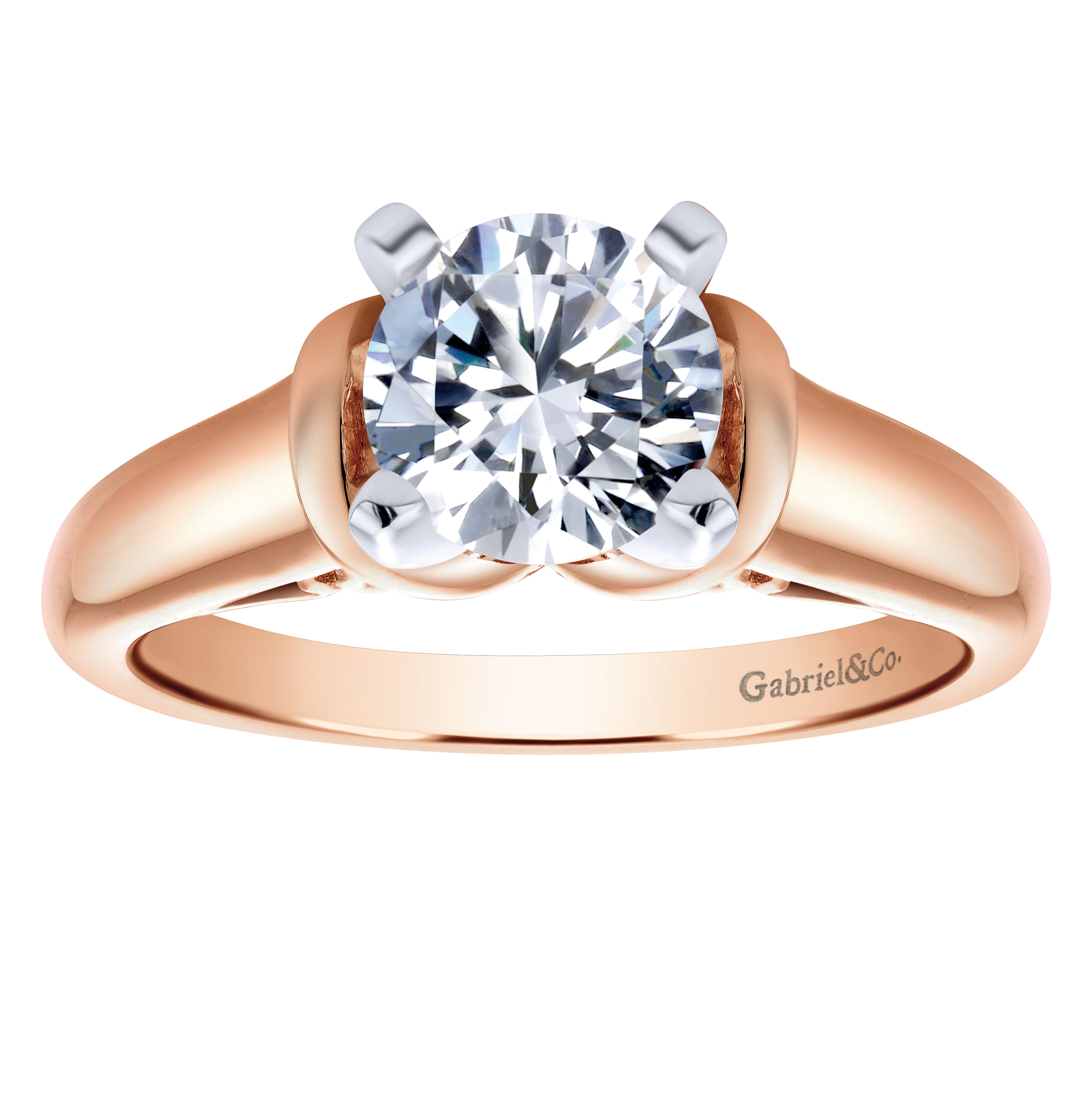 14k Pink Gold Solitaire Engagement Ring angle 5 14k Pink Gold Solitaire Engagement Ring angle 5