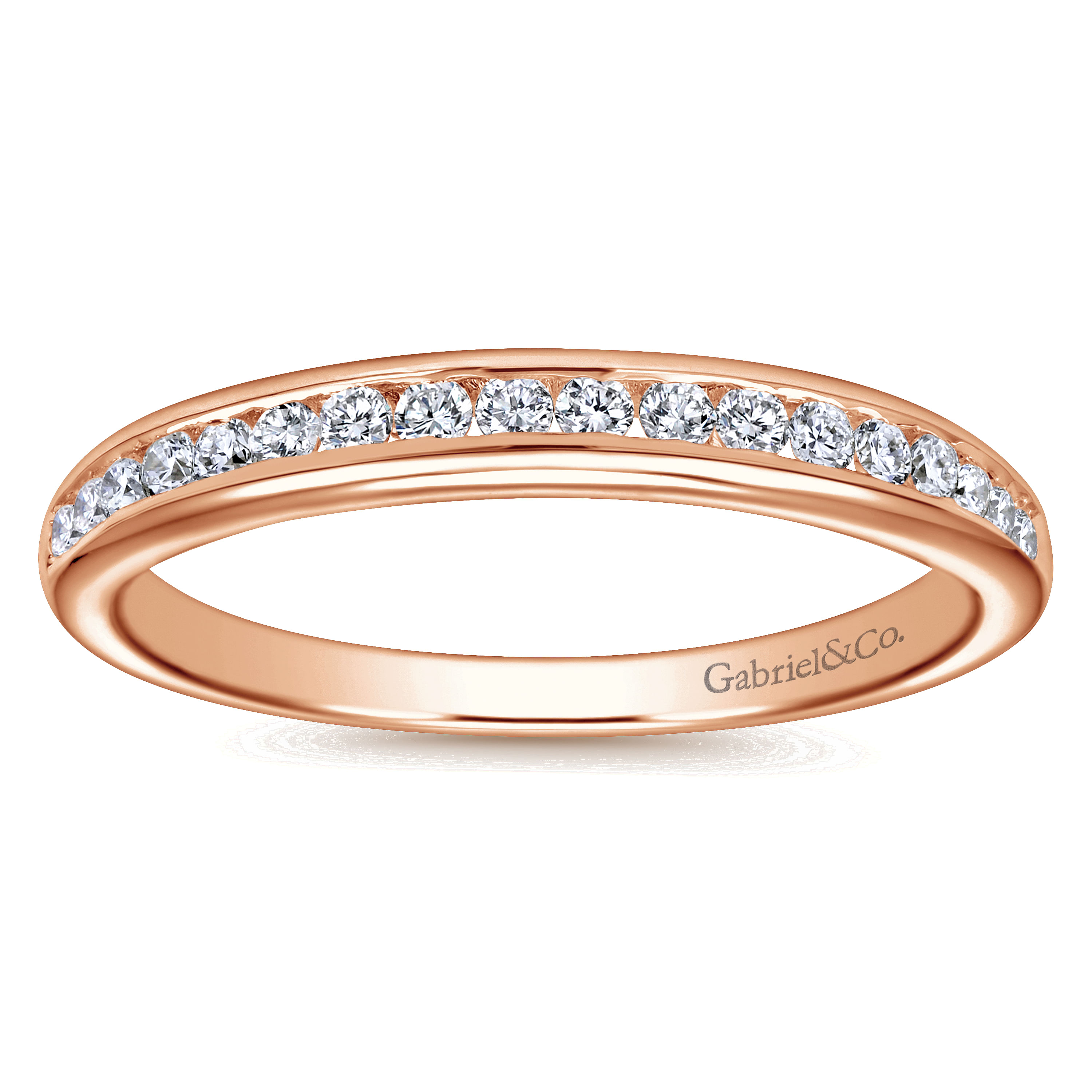 14k Rose Gold Contemporary Straight Wedding Band angle 5 14k Rose Gold Contemporary Straight Wedding Band angle 5