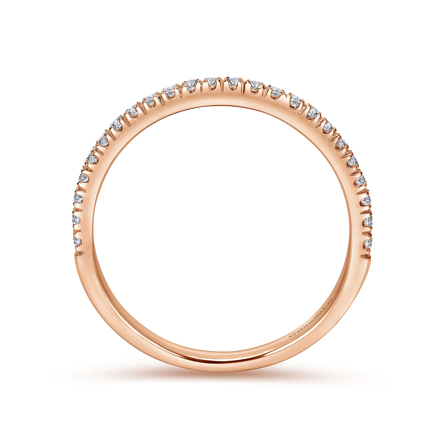 14k Rose Gold Contemporary Straight Wedding Band angle 2 14k Rose Gold Contemporary Straight Wedding Band angle 2