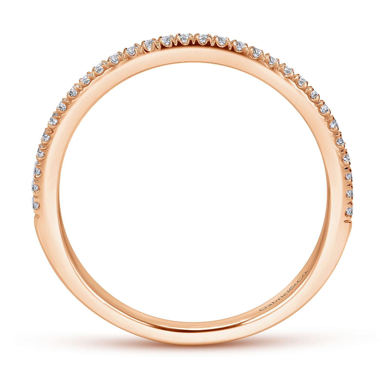 14k Rose Gold Contemporary Straight Wedding Band angle 2 14k Rose Gold Contemporary Straight Wedding Band angle 2